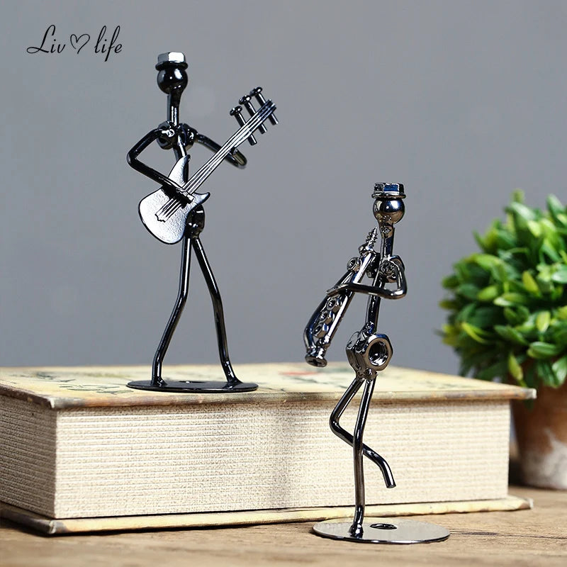 Metal Musician Guitar Player Statue